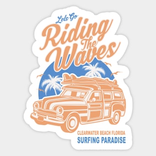 Clearwater Beach Florida Surfing Paradise Sticker